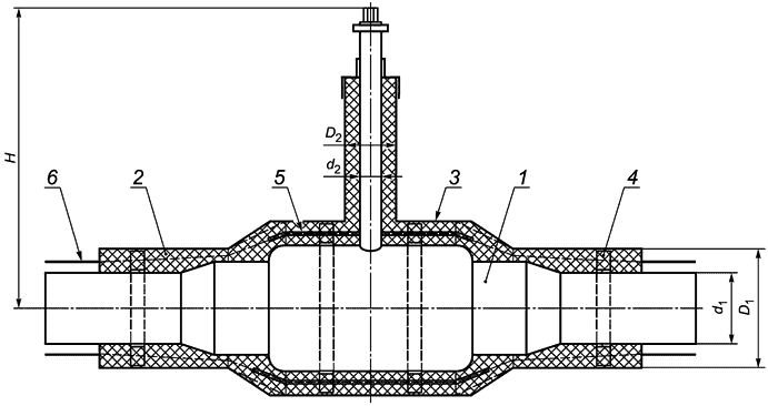 Рисунок Д.13 - Конструкция изолированного шарового крана