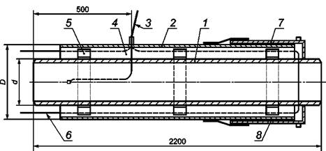Концевой элемент трубопровода с кабелем вывода
